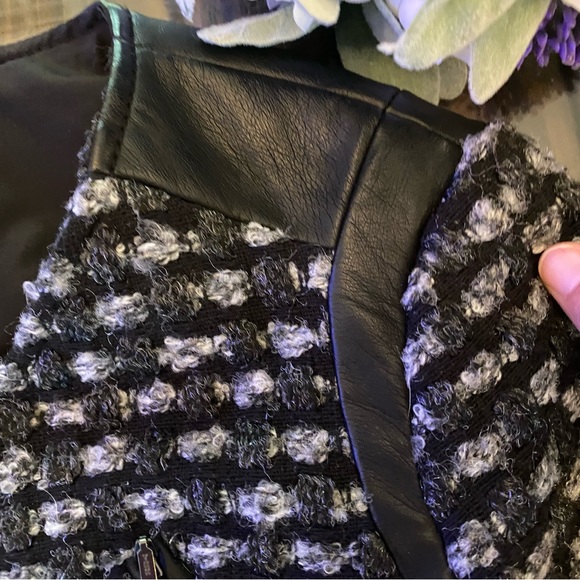 The Limited Tweed Like and Vegan Leather Biker Jacket - Picture 12 of 13